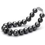 Black 8.5-9mm AA Quality Freshwater 925 Sterling Silver Cultured Pearl Bracelet For Women