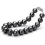 Black 8.5-9mm AA Quality Freshwater 925 Sterling Silver Cultured Pearl Bracelet For Women