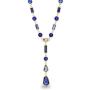 CATHERINE MALANDRINO Blue Multi-Tonal Y-Style Yellow Gold-Tone Necklace for Women