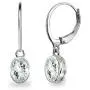 Sterling Silver Genuine or Synthetic Gemstone 7x5mm Oval Bezel-Set Dangle Leverback Earrings Sterling Silver Genuine or Synthetic Gemstone 7x5mm Oval Bezel-Set Dangle Leverback Earrings