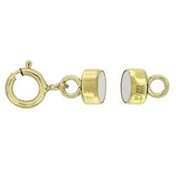 14k Gold-Filled 4 mm Magnetic Clasp Converter for Light Necklaces USA, Square Edge 5.5 mm Spring Ring