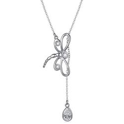 S925 Sterling Silver Large Dragonfly Pendant Long Sweater Necklace 26 Inch Chain for Women Teen Girls Birthday Gifts Jewelry