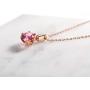 Agvana 14K Solid Rose Gold 0.6 Carat Genuine Natural Pink Tourmaline Solitaire Dainty Pendant Necklace October Birthstone Fine Jewelry Birthday Gifts for Women Girls Wife Mom Grandma Her, 16+2 Inch