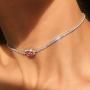Sethain Fashion Rhinestone Choker Necklace Silver Crystal Chain Gem Necklaces Party Jewelry Accessories for Women and Girls