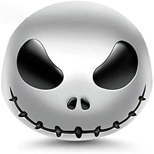 Bolenvi Jack Skellington Nightmare Before Christmas Halloween 925 Sterling Silver Charm Bead for Pandora & Similar Charm Bracelets or Necklaces