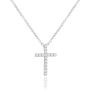NYC Sterling Brilliant Jewelry Round Cut Cz Cross Pendant 18in Cable Chain