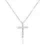 NYC Sterling Brilliant Jewelry Round Cut Cz Cross Pendant 18in Cable Chain
