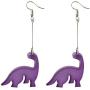 2 Pairs Fashion Acrylic Dinosaur Drop Dangle Earrings Jewelry - Funny Cute Dinosaur Animal Drop Earrings for Women Kids