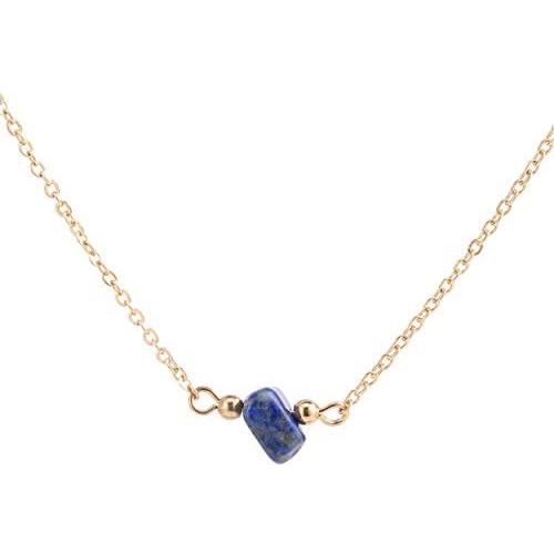 ULANI JOY Natural Lapis Crystal Necklace for Women and Girls