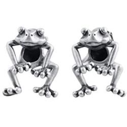 MAELOVE 925 Sterling Silver Earrings Cuff,Women Men Hypoallergenic Earrings,Frog Earring Cuff Ear No Piercing Clip Ear Cute Animal Auricle Wrap Earring Punk Gothic Jewelry Gift