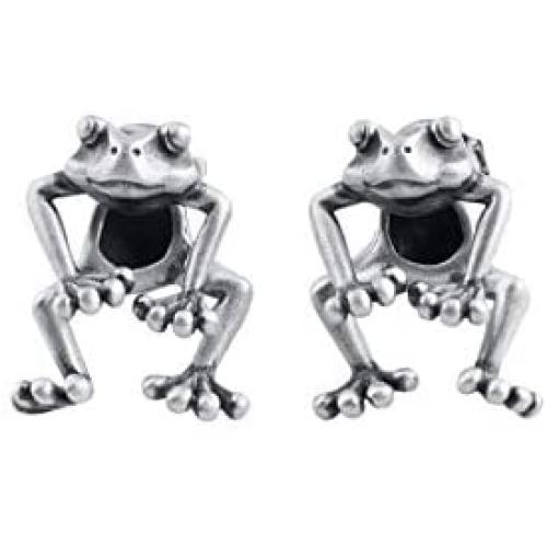 MAELOVE 925 Sterling Silver Earrings Cuff,Women Men Hypoallergenic Earrings,Frog Earring Cuff Ear No Piercing Clip Ear Cute Animal Auricle Wrap Earring Punk Gothic Jewelry Gift