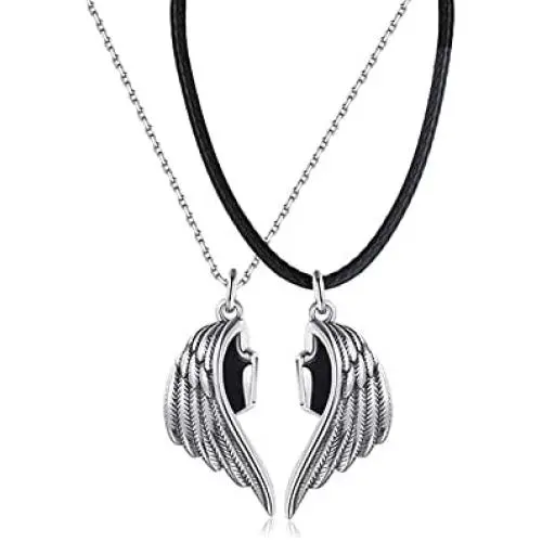 2Pcs Magnets Attract Angel Demon Wing Leather Rope Link Chain Pendant Necklace for Women Men Girl Boy Lover Friend Couples Magnetic Puzzle Clavicle Necklace Bar Friendship Jewelry Gift 2Pcs Magnets Attract Angel Demon Wing Leather Rope Link Chain Pendant Necklace for Women Men Girl Boy Lover Friend Couples Magnetic Puzzle Clavicle Necklace Bar Friendship Jewelry Gift