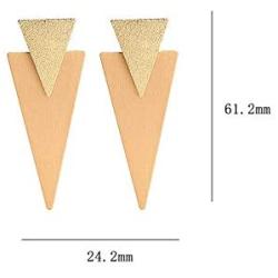 Simple Geometric Double Triangle Drop Dangle Earring Gold Silver Metal Earring For Women Girl Fashion Party Jewelry-Gold