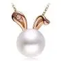 Freshwater Cultured Pearls Cute Animal Rabbit Pendant Delicate Jewelry S925 Sterling Silver Necklace Easter Valentines Day Christmas Anniversary Gift for Girls Women - Rose Gold