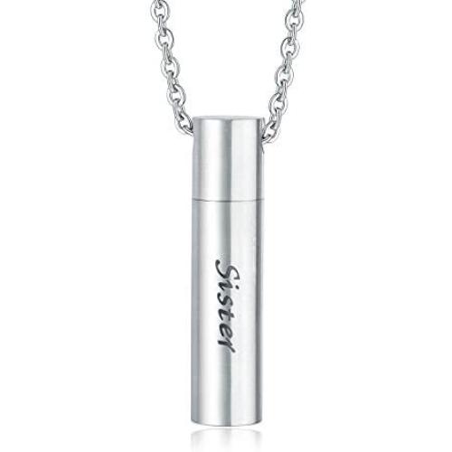 JAYUMO Stainless Steel Cremation Jewelry Urn Necklace for Ashes Keepsake Memorial Pendant Necklace for Men Women