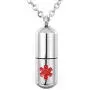 VALYRIA Stainless Steel Cylinder Memorial Jewelry Capsule Medicine Pill Pendant Necklace VALYRIA Stainless Steel Cylinder Memorial Jewelry Capsule Medicine Pill Pendant Necklace