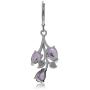 Silvershake 4.66ct. Genuine Amethyst 925 Sterling Silver Leaf Leverback Dangle Earrings