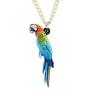 NEWEI Acrylic Novelty Flying Parrot Bird Necklace Chain Pendant Collar Fashion Animal Ornaments Jewelry for Women Gifts Charm