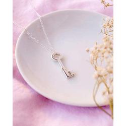 Boma Jewelry Sterling Silver Key Pendant Necklace, 18 Inches