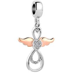 CharmSStory Infinity Love Charm Angel Wings Bead for Bracelet