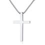 REVEMCN Gold Silver Black Cross Necklace, Simple Stainless Steel Cross Pendant Necklace for Men Women Kids 18-24 Inches Chain