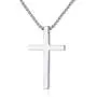 REVEMCN Gold Silver Black Cross Necklace, Simple Stainless Steel Cross Pendant Necklace for Men Women Kids 18-24 Inches Chain