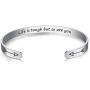 ❤Gift For Mothers Day❤WingLoveLemonmini Inspiring Stainless Steel Cuff Bracelet Carved Spell Cuff Bracelet Friendship Bracelet Personalized Christmas Gift Friendship Gift Inspirational Gift for Women for girls for boy