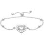 PORI JEWELERS 925 Sterling Silver Heart Charm Adjustable Bolo Chain Bracelet for Women