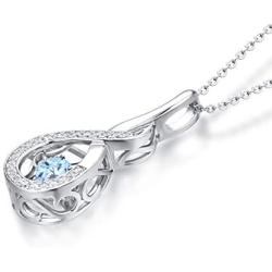 JO WISDOM Infinity Necklaces,925 Sterling Silver Cubic Zirconia Infinity Knot with Dancing Diamond Pendant Necklace,Birthstone Jewelry for Women