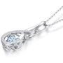 JO WISDOM Infinity Necklaces,925 Sterling Silver Cubic Zirconia Infinity Knot with Dancing Diamond Pendant Necklace,Birthstone Jewelry for Women