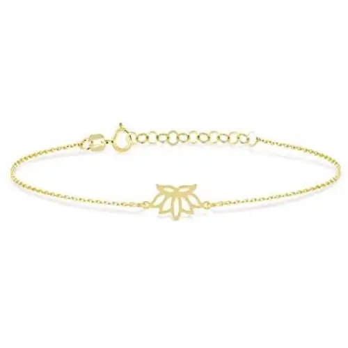 GELIN 14k Solid Gold Lotus Flower Yoga Chain Adjustable Bracelet for Women GELIN 14k Solid Gold Lotus Flower Yoga Chain Adjustable Bracelet for Women