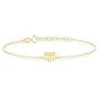 GELIN 14k Solid Gold Lotus Flower Yoga Chain Adjustable Bracelet for Women