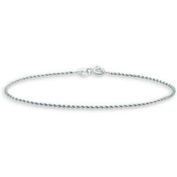 Michael Zweig 925 Sterling Silver Bracelets for Women - Sterling Silver Diamond Cut Rope Bracelet | 1.15 mm Thickness with Spring Ring, Italy Tag