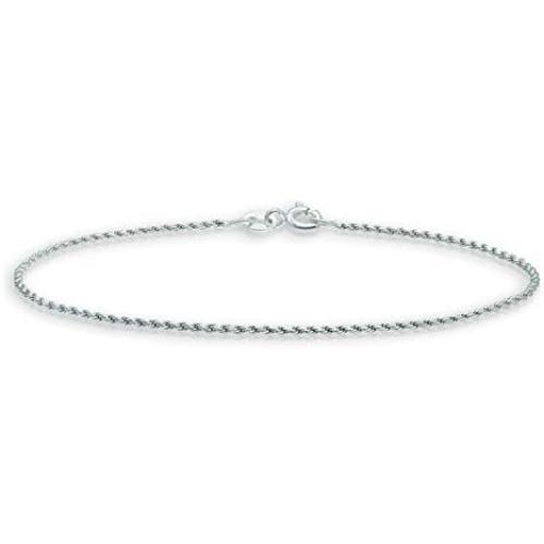 Michael Zweig 925 Sterling Silver Bracelets for Women - Sterling Silver Diamond Cut Rope Bracelet | 1.15 mm Thickness with Spring Ring, Italy Tag