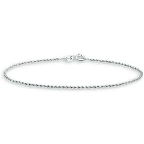 Michael Zweig 925 Sterling Silver Bracelets for Women - Sterling Silver Diamond Cut Rope Bracelet | 1.15 mm Thickness with Spring Ring, Italy Tag