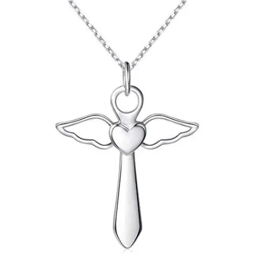 Sepfavo Guardian Angel Cross Pendant Stainless Steel Necklace Jewelry Gifts for Women Teen Girls Sepfavo Guardian Angel Cross Pendant Stainless Steel Necklace Jewelry Gifts for Women Teen Girls
