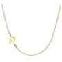 Glimmerst Sideways Initial Necklace, 18K Gold Plated Stainless Steel Mini Letter Choker Necklace Personalized Name Necklace for Women