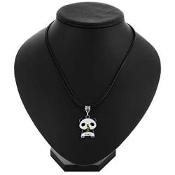 Winssi Cute Panda Necklace with Black Cord Panda Jewelry Gift for Teen Girls and Boys