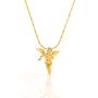 Lifetime Jewelry Pendant Necklace [ Medium Guardian Angel ] 20X More 24k Plating Than Other Religious Necklaces Charms - Comes with 18 inch Twisted Nugget Chain