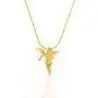 Lifetime Jewelry Pendant Necklace [ Medium Guardian Angel ] 20X More 24k Plating Than Other Religious Necklaces Charms - Comes with 18 inch Twisted Nugget Chain