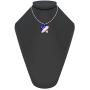 Independence Day American flag 4th July Brass Star Necklace with White Cubic Zirconia