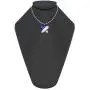 Independence Day American flag 4th July Brass Star Necklace with White Cubic Zirconia