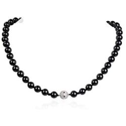 Malahill Natural Stone Beaded Necklace for Women Men Gemstone Knotted Necklace Birthstone Necklace 18 inches.
