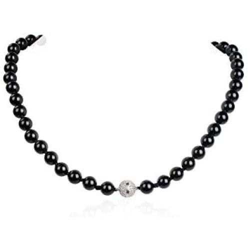 Malahill Natural Stone Beaded Necklace for Women Men Gemstone Knotted Necklace Birthstone Necklace 18 inches.