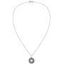 AeraVida Mystic Om or Aum with The Eight Auspicious .925 Sterling Silver Pendant Necklace