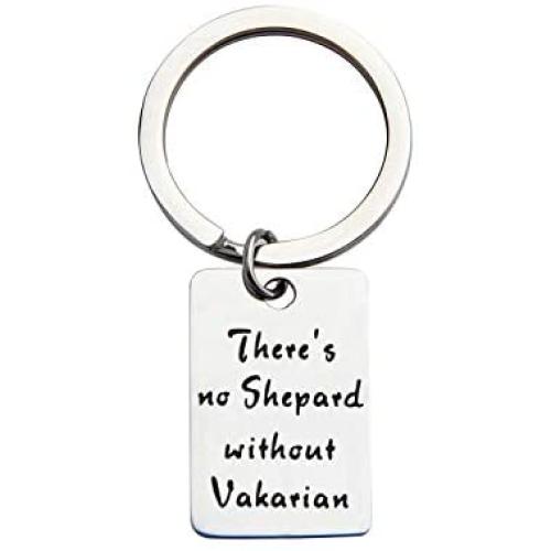 KUIYAI Gamer Gift There’s no Shepard Without Vakarian Keychain Movie Fan Jewelry Inspired by Mass Effect