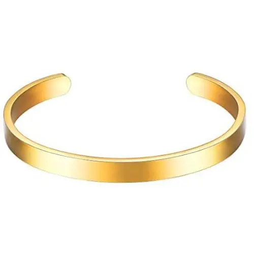 U7 Stainless Steel Personalized Cuff Bracelet Free Custom Engrave Initials/Name/Date/Location Mantra Jewelry, Solid Bangle for Men and Women, Birthday Gift U7 Stainless Steel Personalized Cuff Bracelet Free Custom Engrave Initials/Name/Date/Location Mantra Jewelry, Solid Bangle for Men and Women, Birthday Gift