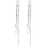 Tassel Moon Star Threader Drop Dangle Earrings for Women Girls Elegant Fashion Hollow Star Silver Plated Long Chain Hanging Earrings Minimalist Dangling Hypoallergenic Piercing Gifts Daughter Birthday