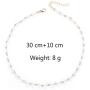 Hermashy Boho Choker Necklace Gold Short Necklaces Chain Opal Jewelry Adjustable for Women and Girls