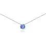 Sterling Silver Nice Blue Solitaire Choker Necklace Made with Swarovski Crystal Sterling Silver Nice Blue Solitaire Choker Necklace Made with Swarovski Crystal